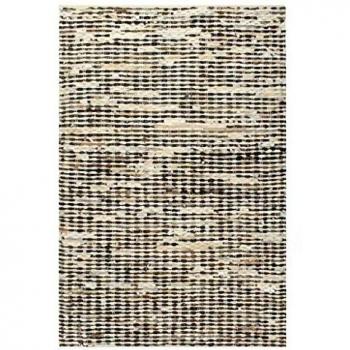 vidaXL Alfombra de Piel auténtica de 160 x 230 cm, Color Negro y Blanco