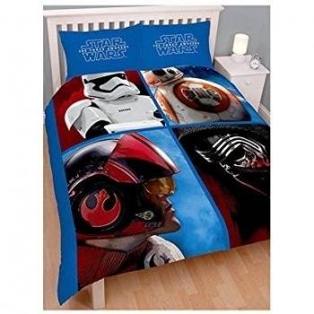 Star Wars - Juego de funda nórdica y de almohada para cama doble de Star Wars episodio VII
