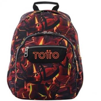 Mochila Escolar TOTTO Gommas Flash, Modelo Mediana, Capacidad 15 L, Bolsillo para PC 14, Bolsillo Botella, Espaldar Ergonómico con Flujo de Aire, Cómodas Correas en