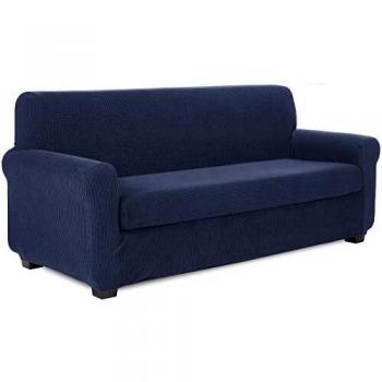 TIANSHU Funda Sofa 3 Plazas,2-Piezas Jacquard poliéster Funda de Sofá 3 Plazas elasticas Suaves Resistentes