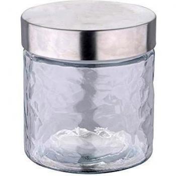 Bote de Cristal Renberg Transparente 0,8 L con Tapa de Acero Inoxidable