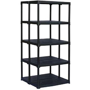 5 estantes de plástico en polipropileno 800x775x h 1760 mm, profundidad DOBLE