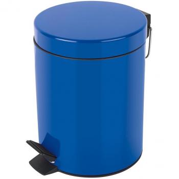 Papelera con pedal Spirella Sydney 3L, Metal, Azul, Ø17 x 24,5 cm