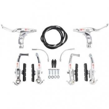 Juego completo de frenos V-Brake aluminio plateado