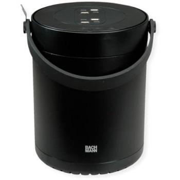Bachmann Multipresa MOV:E 4x USB A/C, 220W, con Adaptador de Seguridad, Color Negro