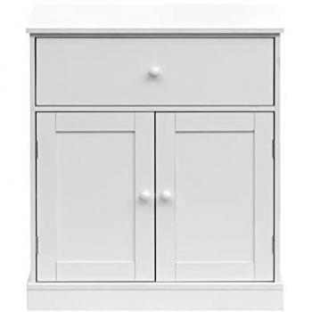 Mobili Rebecca Mueble de almacenaje con 1 cajón y 2 puertas de MDF blanco