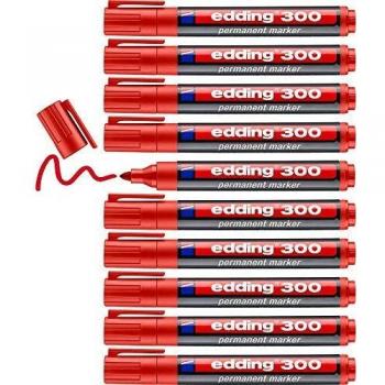 Edding OFC-ED300RD - Marcador permanente, trazo de 1.5-3 mm, color rojo