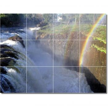 Cascadas foto Mural cocina azulejos con 27, 36 x 121,92 cm