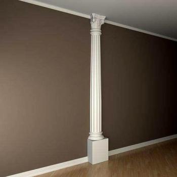 Zócalo de Media Columna Clásico Blanco Profhome 117300 Elemento Decorativo Atemporal