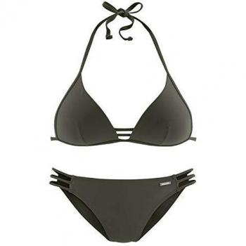 Bikini Triángulo Bruno Banani Mujer Oliva Talla 38 Copa C con Cintas Decorativas