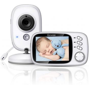 Vigilabebés Inalambrico, Govee Baby Monitor Inteligente con LCD 3.2in y Cámara con Visión Nocturna Intercomunicador de Visión, Babyphone, Video LCD, Monitoreo de Temperatura para Niños y Padres