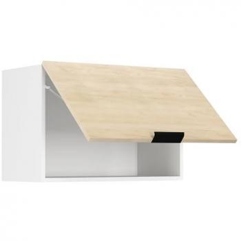 Armario de cocina colgante Fasola 60 cm con puerta abatible y espacio para extractor, dimensiones H. 40 x B. 60 x T. 31 cm, acabado en roble blanco