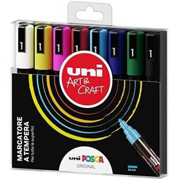 Set de 8 Marcadores Acrílicos POSCA Punta Media 2,5 mm - Colores Surtidos para Múltiples Superficies