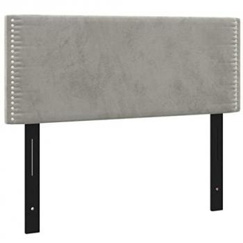 Cabecero de terciopelo gris claro 100x5x78/88 cm