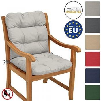 Cojín para Silla de Jardín Flair NL - Relleno de Copos de Gomaespuma Gris Claro con Respaldo Bajo