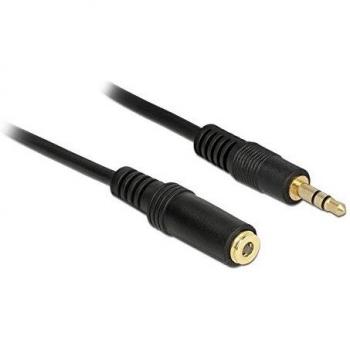 Cable de extensión de audio estéreo Delock 3.5 mm macho a hembra 1 m negro