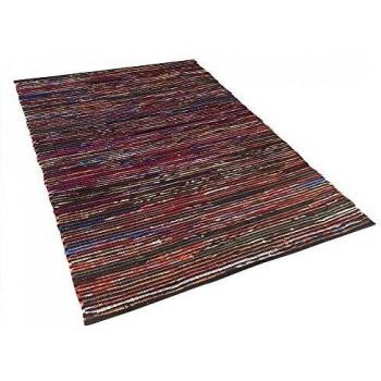 Alfombra de algodón - multicolor - tonos oscuros - 140x200 cm - Hecha a mano - BARTIN