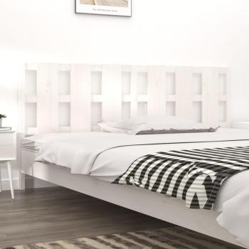 Cabecero para cama de madera maciza de pino blanco 205,5x4x100 cm