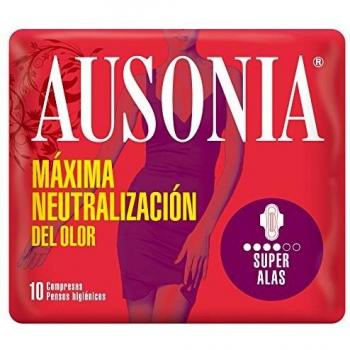 Ausonia Super Compresas Higiénicas con Alas - 10 unidades