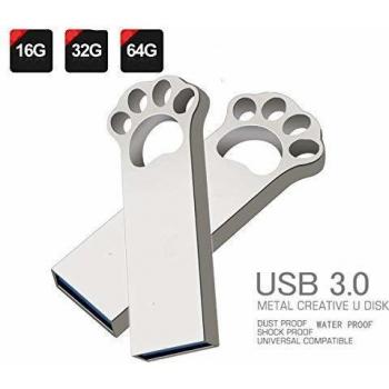 FeliSun Memoria Flash USB 3.0 16 GB 32GB 64GB,Unidad Flash USB 3.0 con Llavero,Metal Tarjeta de Memoria U Disk Memoria USB Regalo Creativo