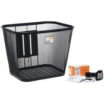 Cesta para bicicleta NEW Looxs Pisa negro cesta para bicicleta de montaje rapid soporte de bloqueo de 34 x 25 x 26 cm