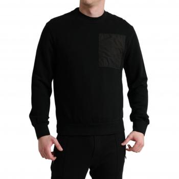 Dolce & Gabbana Black Cotton Crew Neck Men Pullover Sweater - IT50 | L