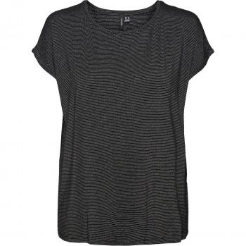 Camiseta de mujer Vero Moda Lava, manga corta, cuello redondo, color negro, talla XL