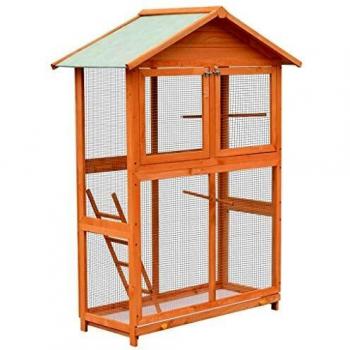 vidaXL Solid Pine & Fir Wood Bird Cage 125.5x59.5x164 cm