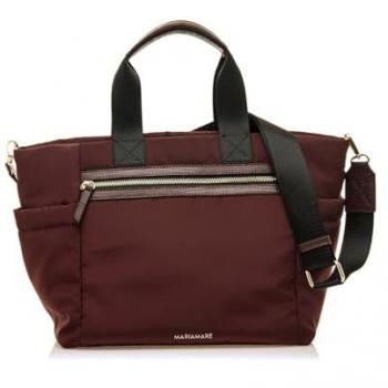 Bolso de hombro multiposición Sima burdeos con cremallera y asa doble para mujer