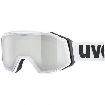 Máscara de Esquí Uvex Gravity FM con Lente Espejada Gris, Adultos Unisex, Color Blanco Mate/Silver-Green, Talla Única