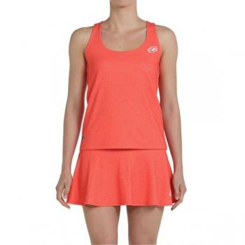 Camiseta de Padel para Mujer Bullpadel Pipol Tirantes Coral, Manga Corta Verde, Sin Mangas Negra, Pomelo - Talla M