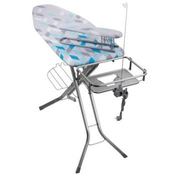 Kadax Tabla de Planchar para Generador de Vapor con Toma de Corriente y Altura Regulable (130 x 48 cm, Azul)