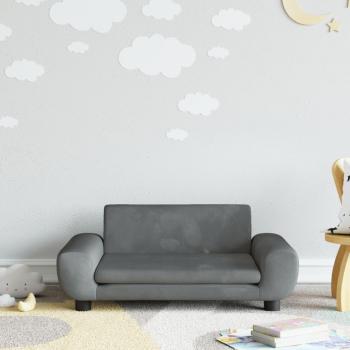 Sofá para niños de terciopelo gris oscuro 70x45x33 cm