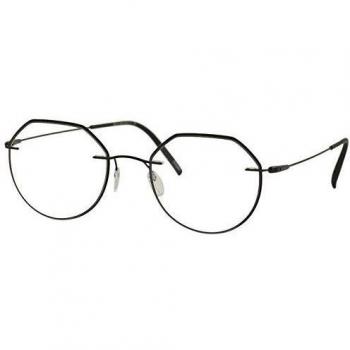Silhouette Dynamics Colorwave Accent Rings 5500 GZ 9240 50/21/150 - Gafas de vista redondas, color negro