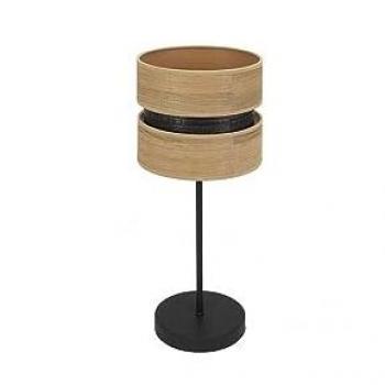 Lámpara de Sobremesa Colet 1xe14 Negra con Madera Clara 43x18x18 Cm