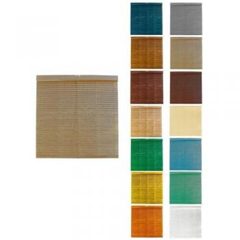 Persiana de Madera Alicantina con Polea Metálica - Estor Enrollable para Ventanas, Puertas, Salón 75 x 240 cm (Ocre (Pintada))