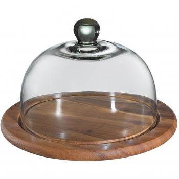 Küchenprofi con Tapa para quesos Madera de Acacia con Cubierta de Cristal de diámetro 30 cm