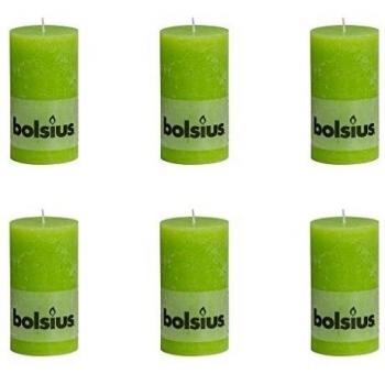 Bolsius Vela del Pilar Rústica 130 x 68 mm 6 Piezas Color Limón