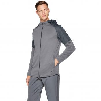 Under Armour Mk1 Terry FZ Hoodie Parte Superior del Calentamiento, Hombre, Gris