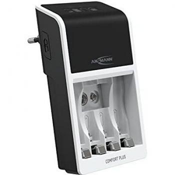 Cargador Universal Comfort Plus para Pilas Recargables NiMH AAA, AA y 9V