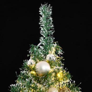 Árbol de Navidad Artificial vidaXL con Bolas y Nieve, disponible en dimensiones de 120 cm (150 LEDs), 150 cm (150 LEDs), 180 cm (300 LEDs) y 210 cm (300 LEDs) en color