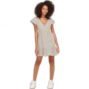 Only Mago Short Beige Dress with V-Neck for Women