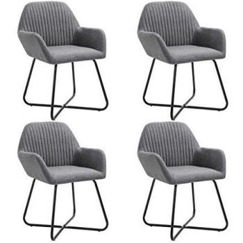 4-Piece Dark Gray Fabric Dining Chair Set