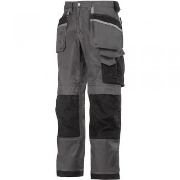 Pantalones de Trabajo Snickers 3212 DuraTwill con Bolsillos Flotantes Negro / Gris Talla 35 32