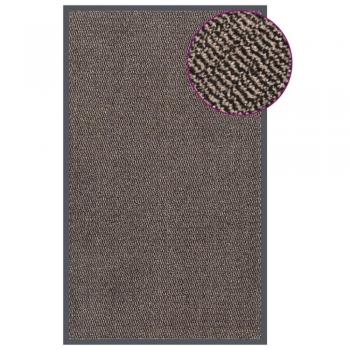 Felpudo copetudo rectangular 90x150 cm color antracita, azul, negro y marrón oscuro para entrada de casa