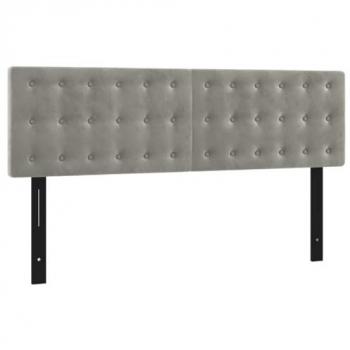 Cabeceros 2 unidades terciopelo gris claro 72x5x78/88 cm