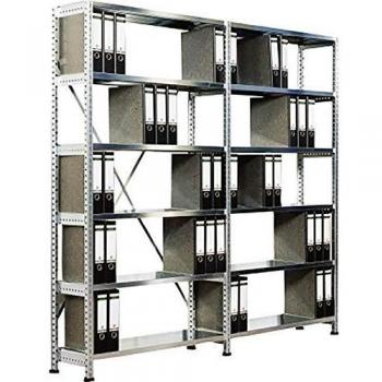Estantería ensamblable para archivadores de metal galvanizado, altura 1920 mm, un lado, dimensiones del fondo 1200 x 300 mm