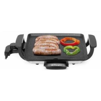 Plancha de Asar Orbegozo TBC 1028 - 2000W, Superficie Cerámica Efecto, 28x28 cm, Termostato y Asas de Tacto Frío