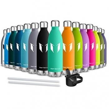 Super Sparrow Botella de Agua aislada al vacío de Acero Inoxidable, diseño de Pared Doble - 750ml - Sin BPA Gorra Deportiva con Gorra estándar - para Correr, Gimnasio, Yoga, Ciclismo