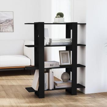 Estantería divisora de espacios vidaXL 100x30x123,5 cm en Blanco, Negro y Roble Sonoma, mueble de almacenaje para oficina, estudio, sala de estar y dormitorio